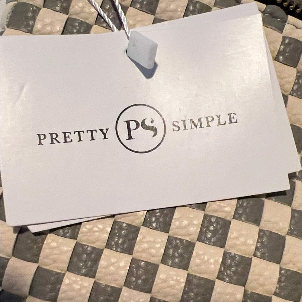 Pretty Simple Checkered Crossbody Bag - Grey and Cream